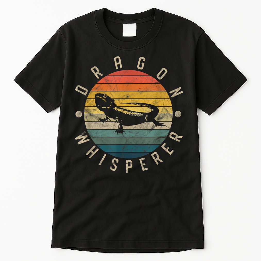 Bearded Dragon Whisperer Vintage Sunset Lizard Reptile Tall T-Shirt
