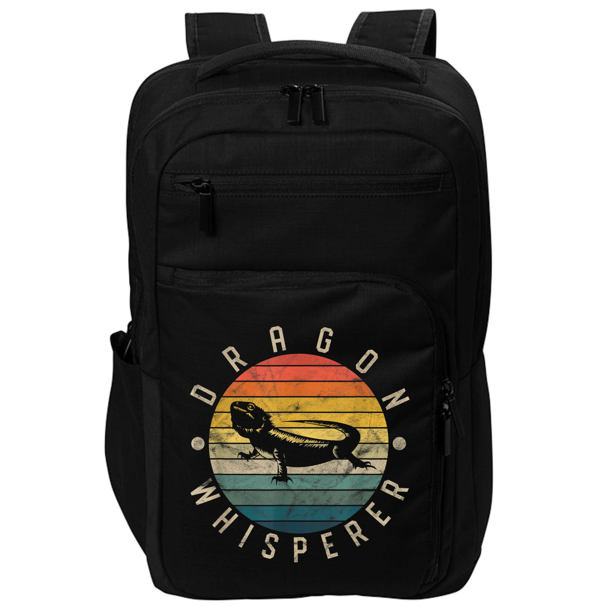 Bearded Dragon Whisperer Vintage Sunset Lizard Reptile Impact Tech Backpack