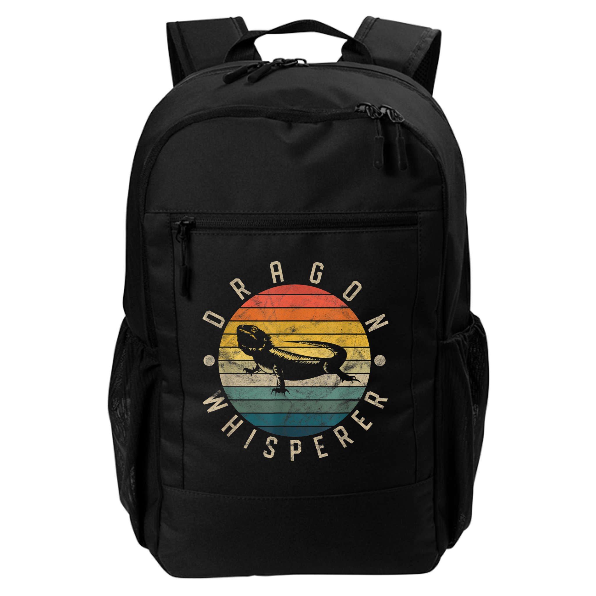 Bearded Dragon Whisperer Vintage Sunset Lizard Reptile Backpack