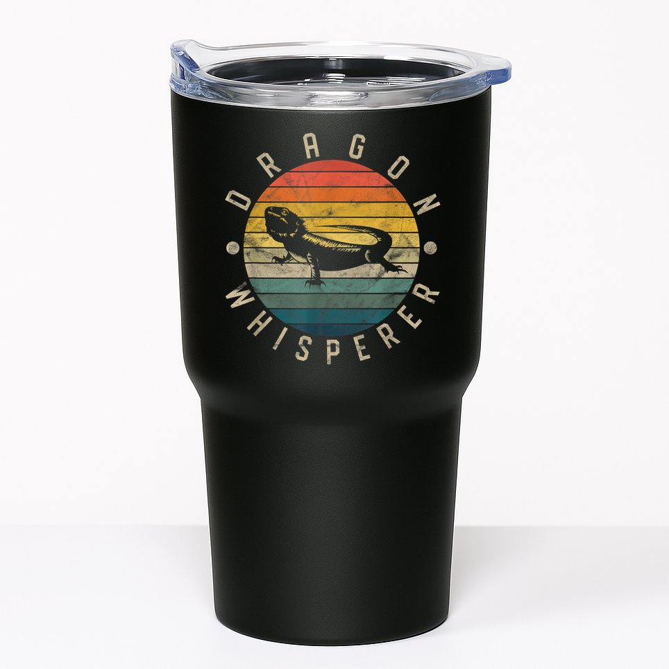 Bearded Dragon Whisperer Vintage Sunset Lizard Reptile Tumbler