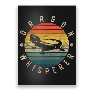 Bearded Dragon Whisperer Vintage Sunset Lizard Reptile Poster