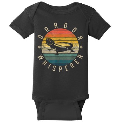 Bearded Dragon Whisperer Vintage Sunset Lizard Reptile Baby Bodysuit