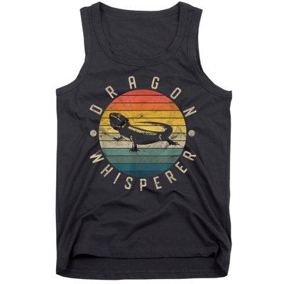 Bearded Dragon Whisperer Vintage Sunset Lizard Reptile Tank Top