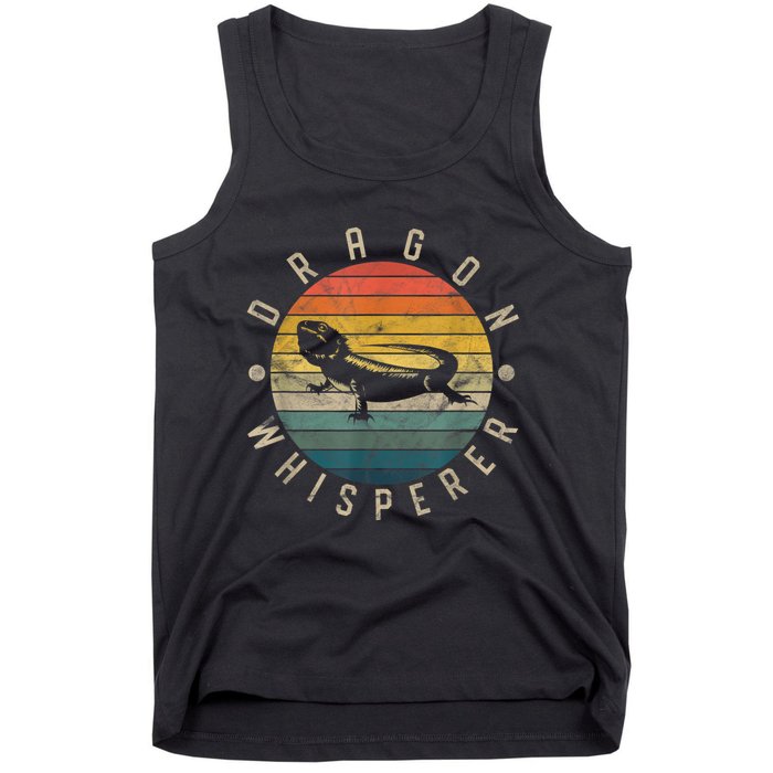 Bearded Dragon Whisperer Vintage Sunset Lizard Reptile Tank Top