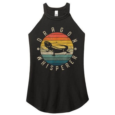 Bearded Dragon Whisperer Vintage Sunset Lizard Reptile Women's Perfect Tri Rocker Tank