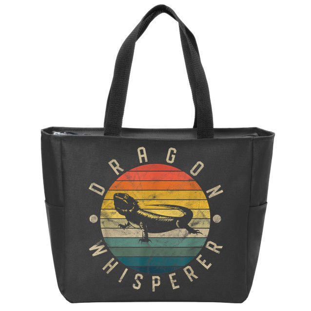 Bearded Dragon Whisperer Vintage Sunset Lizard Reptile Zip Tote Bag