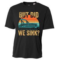 But Did We Sink Funny Pontoon Boat Captain Boating Cooling Performance Crew T-Shirt