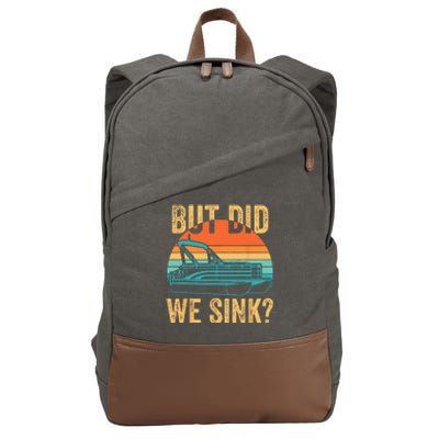 But Did We Sink Funny Pontoon Boat Captain Boating Cotton Canvas Backpack