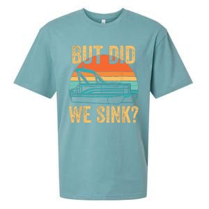 But Did We Sink Funny Pontoon Boat Captain Boating Sueded Cloud Jersey T-Shirt