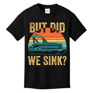 But Did We Sink Funny Men Pontoon Boat Captain Boating Kids T-Shirt