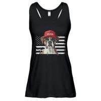 Boxer Dog Wearing Maga Hat American Flag Dogs For Trump Ladies Essential Flowy Tank