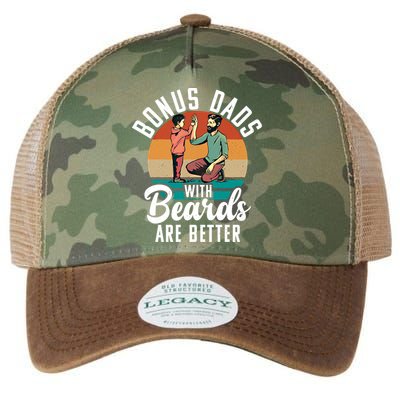 Bonus Dads With Beards Are Better Bearded Stepfather Great Gift Legacy Tie Dye Trucker Hat