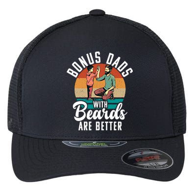 Bonus Dads With Beards Are Better Bearded Stepfather Great Gift Flexfit Unipanel Trucker Cap