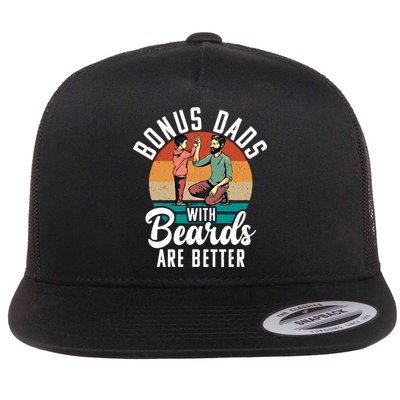 Bonus Dads With Beards Are Better Bearded Stepfather Great Gift Flatbill Hat