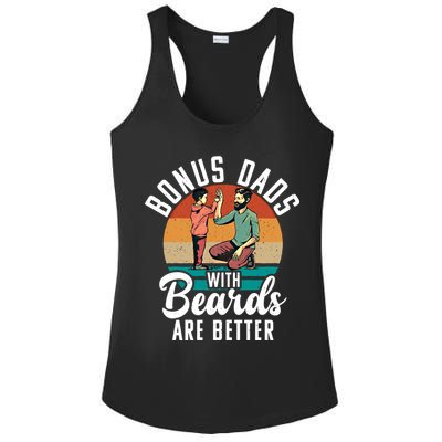 Bonus Dads With Beards Are Better Bearded Stepfather Great Gift Ladies PosiCharge Competitor Racerback Tank
