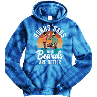 Bonus Dads With Beards Are Better Bearded Stepfather Great Gift Tie Dye Hoodie