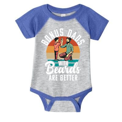 Bonus Dads With Beards Are Better Bearded Stepfather Great Gift Infant Baby Jersey Bodysuit