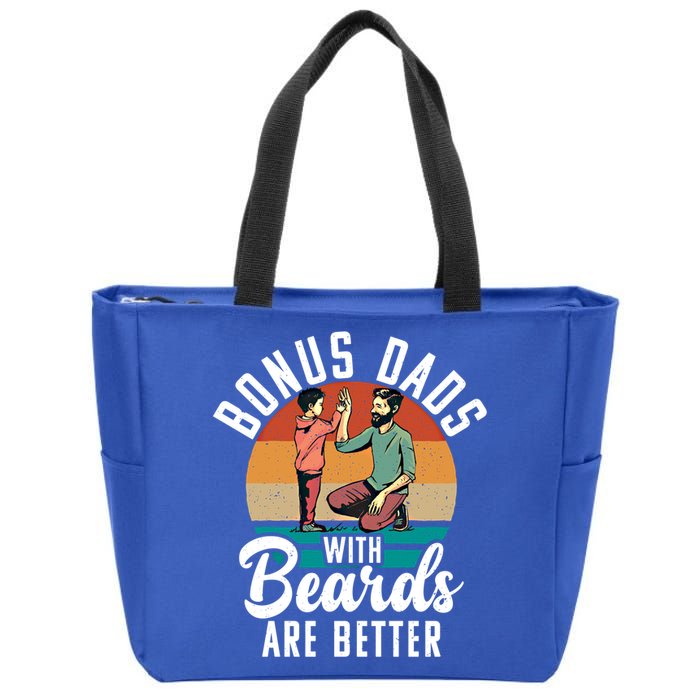 Bonus Dads With Beards Are Better Bearded Stepfather Great Gift Zip Tote Bag
