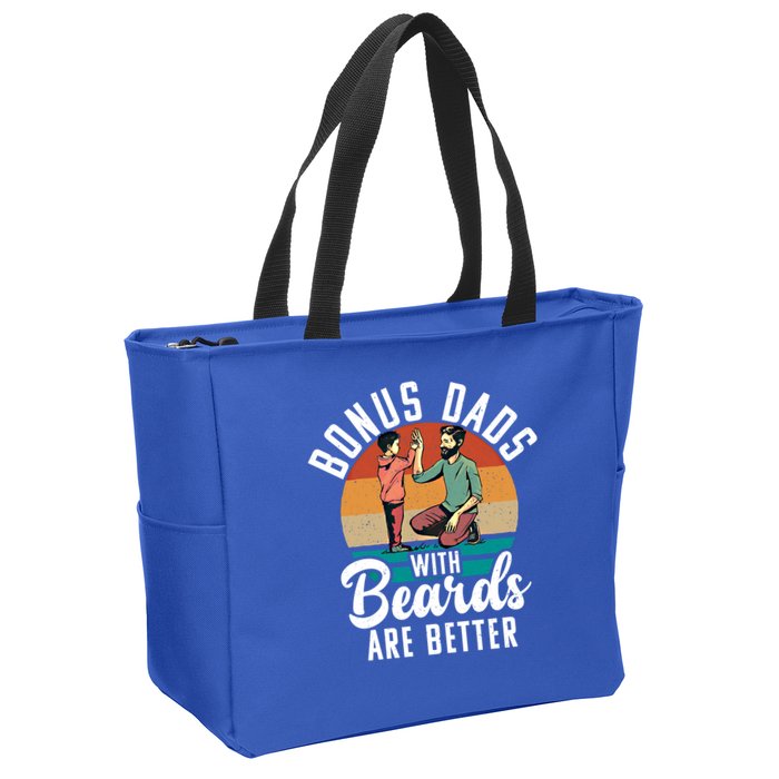 Bonus Dads With Beards Are Better Bearded Stepfather Great Gift Zip Tote Bag