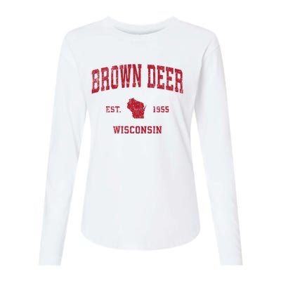 Brown Deer Wisconsin Wi Vintage Sports Womens Cotton Relaxed Long Sleeve T-Shirt