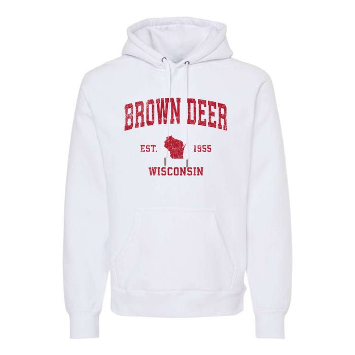 Brown Deer Wisconsin Wi Vintage Sports Premium Hoodie