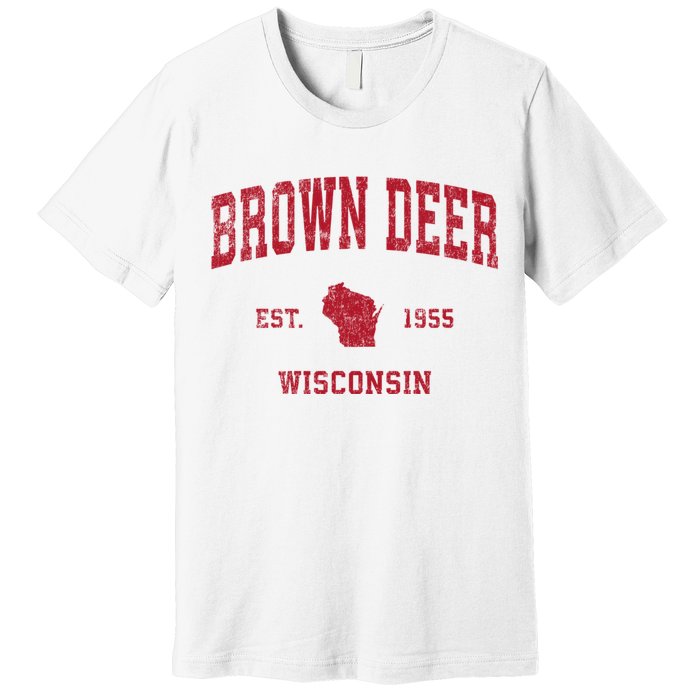 Brown Deer Wisconsin Wi Vintage Sports Premium T-Shirt