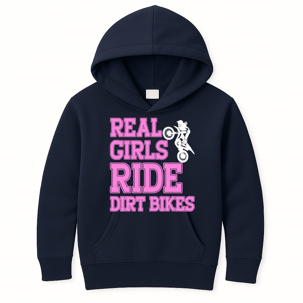 Braap Design Wo Motorcycle Motocross Girl Dirt Bike Kids Hoodie