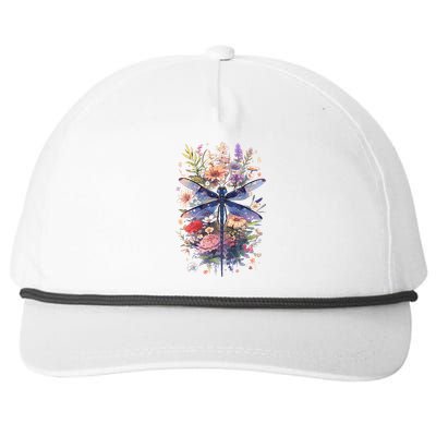 Beautiful Dragonfly Watercolor Art Insect Lover Earth Day Snapback Five-Panel Rope Hat