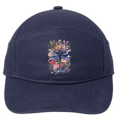 Beautiful Dragonfly Watercolor Art Insect Lover Earth Day 7-Panel Snapback Hat