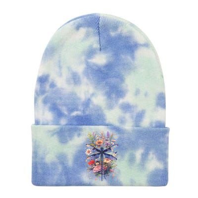 Beautiful Dragonfly Watercolor Art Insect Lover Earth Day Tie Dye 12in Knit Beanie