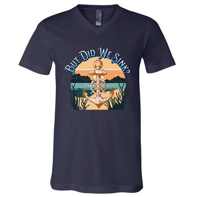 But Did We Sink Funny Sailing Boat Premium V-Neck T-Shirt