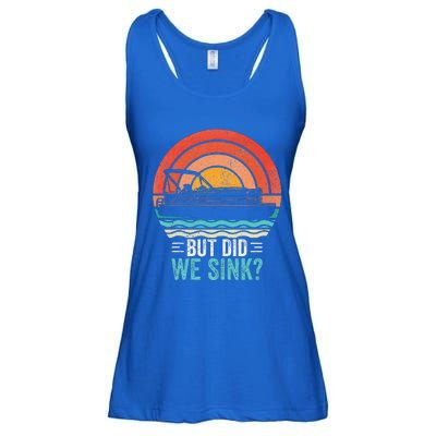 But Did We Sink Pontoon Funny Captain Boating Ladies Essential Flowy Tank