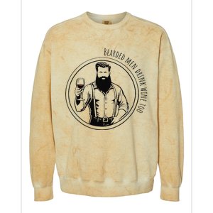 Bearded Drink Wine Too Colorblast Crewneck Sweatshirt