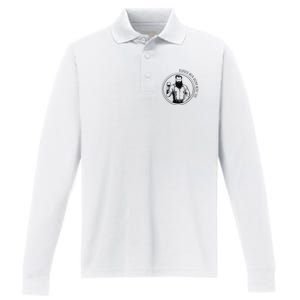 Bearded Drink Wine Too Performance Long Sleeve Polo