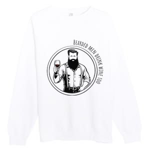 Bearded Drink Wine Too Premium Crewneck Sweatshirt