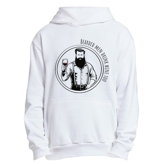 Bearded Drink Wine Too Urban Pullover Hoodie