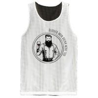 Bearded Drink Wine Too Mesh Reversible Basketball Jersey Tank