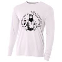 Bearded Drink Wine Too Cooling Performance Long Sleeve Crew