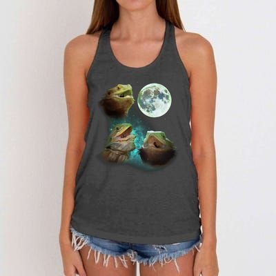 Bearded Dragons Wolfs Wolves Howl At Moon Women's Knotted Racerback Tank