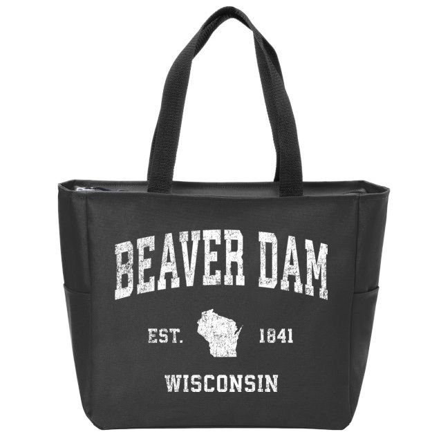 Beaver Dam Wisconsin Wi Vintage Sports Zip Tote Bag