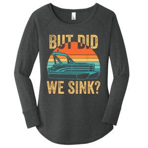 But Did We Sink Funny Men Pontoon Boat Captain Boating Women's Perfect Tri Tunic Long Sleeve Shirt