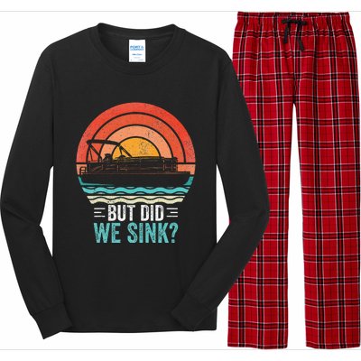 But Did We Sink Pontoon Funny Captain Boating Vintage Long Sleeve Pajama Set