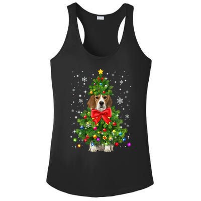 Beagle Dog Xmas Decoration Santa Christmas Tree Gift Ladies PosiCharge Competitor Racerback Tank