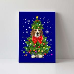 Beagle Dog Xmas Decoration Santa Christmas Tree Gift Canvas