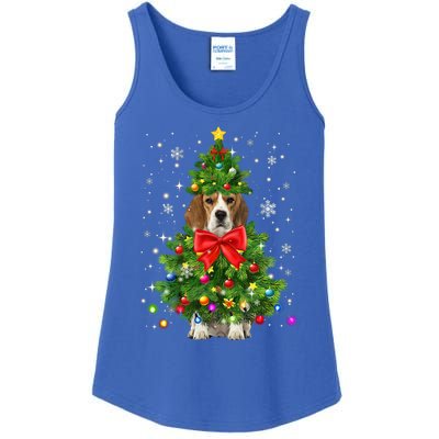 Beagle Dog Xmas Decoration Santa Christmas Tree Gift Ladies Essential Tank