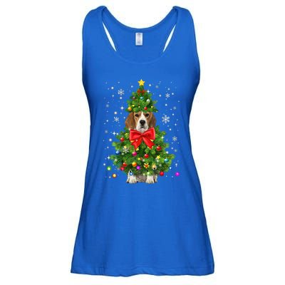 Beagle Dog Xmas Decoration Santa Christmas Tree Gift Ladies Essential Flowy Tank