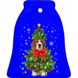 Beagle Dog Xmas Decoration Santa Christmas Tree Gift Ceramic Bell Ornament