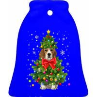 Beagle Dog Xmas Decoration Santa Christmas Tree Gift Ceramic Bell Ornament