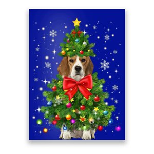 Beagle Dog Xmas Decoration Santa Christmas Tree Gift Poster