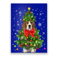 Beagle Dog Xmas Decoration Santa Christmas Tree Gift Poster